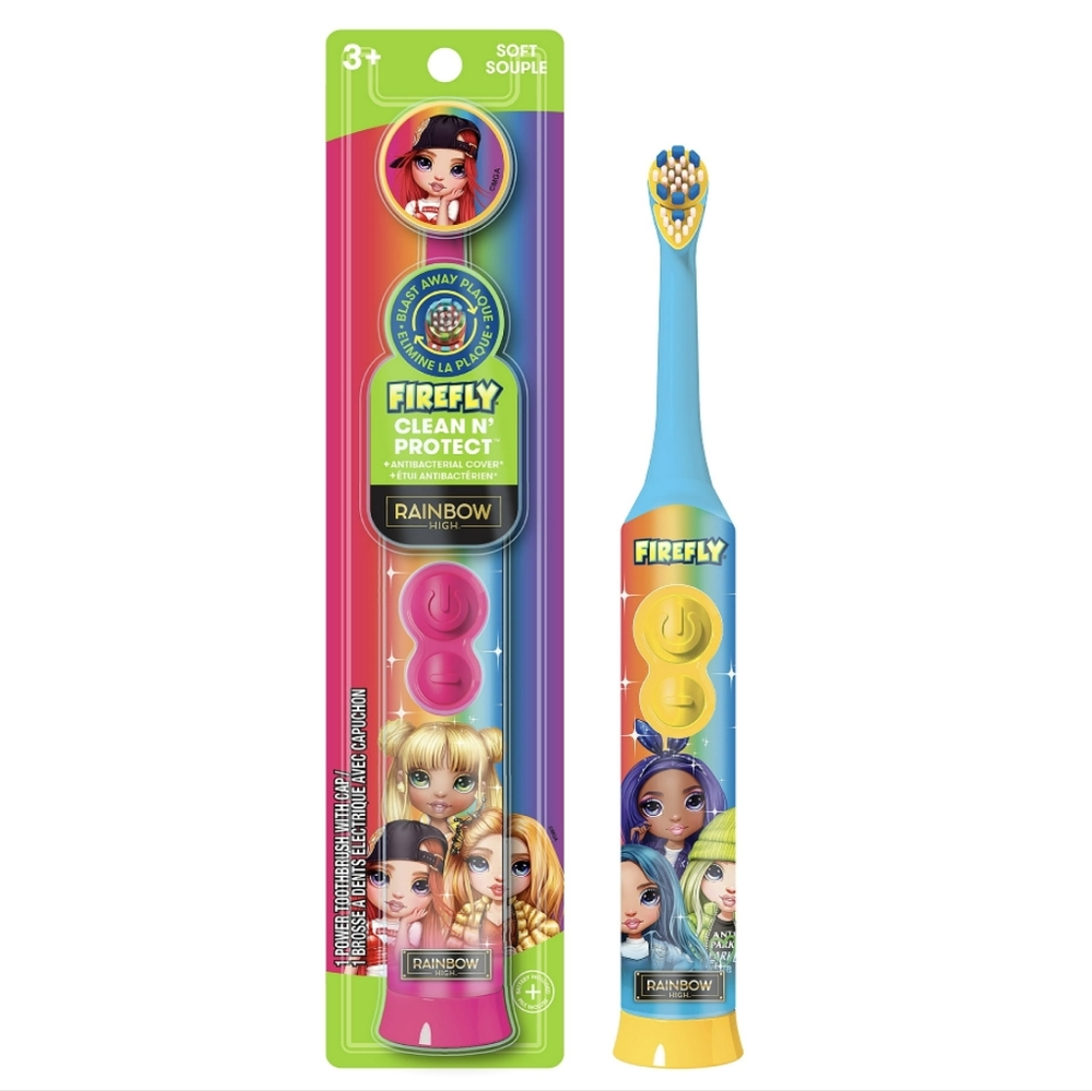 Firefly Clean N' Protect Rainbow High Rotary Power Toothbrush With Cap, Soft